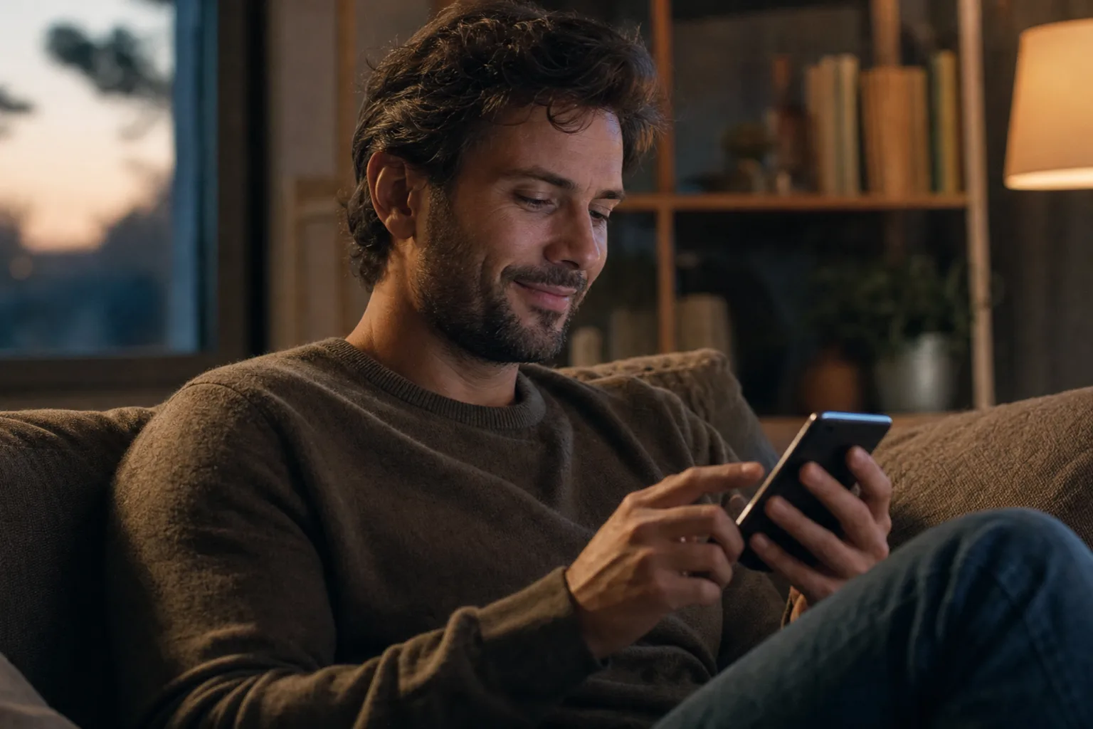 Una persona risponde sul telefono alle domande per la sua canzone