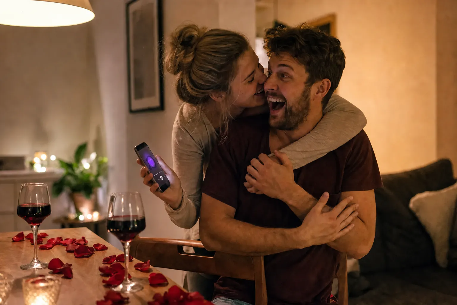 Partner sorpreso ascolta a San Valentino la sua canzone d'amore personalizzata